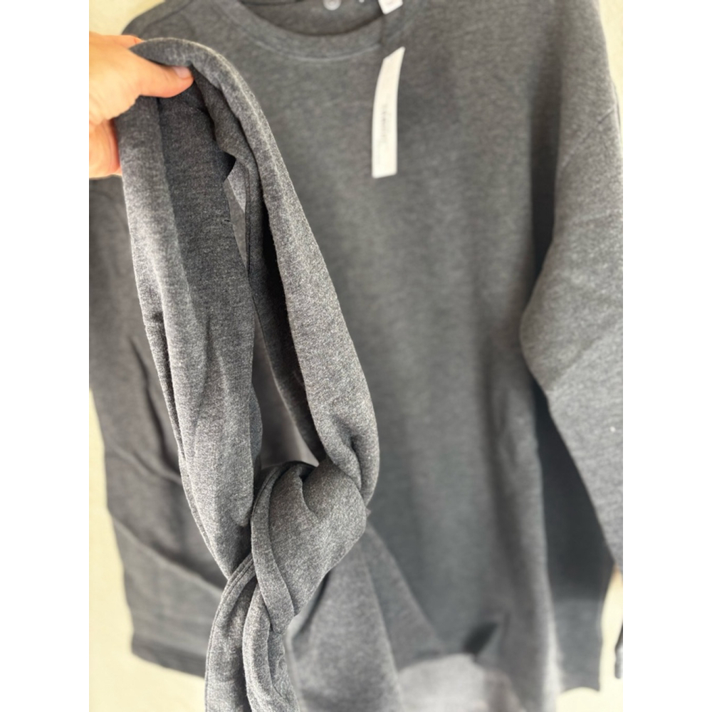 Women's monetmcmichael The Drop fleece sweatshirt Tunic Size L Gray - Picture 3 of 7